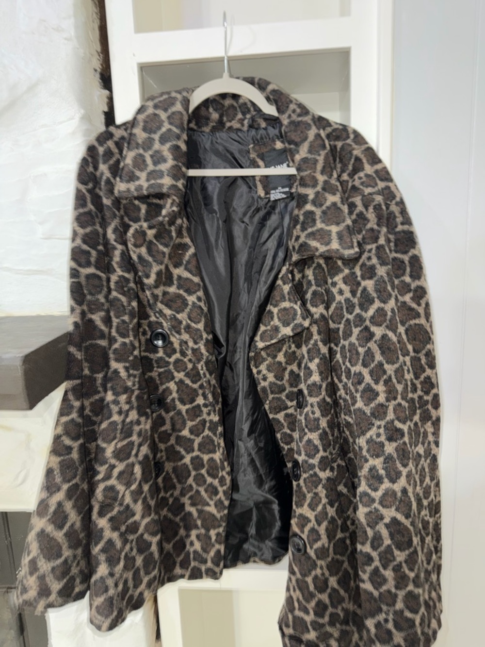 Me Jane Leopard Print Women's Coat - Taupe/Black